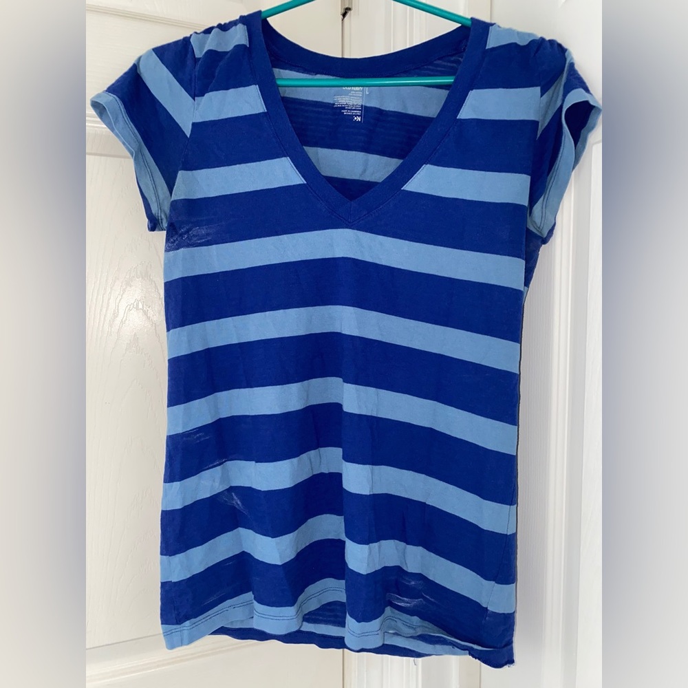 Striped Blue Short Sleeve Shirt